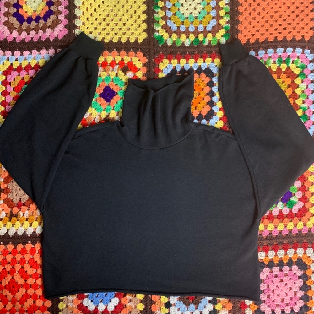 Black Turtleneck Crop Top